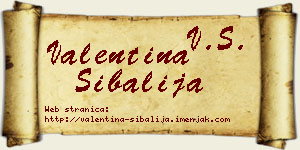 Valentina Šibalija vizit kartica